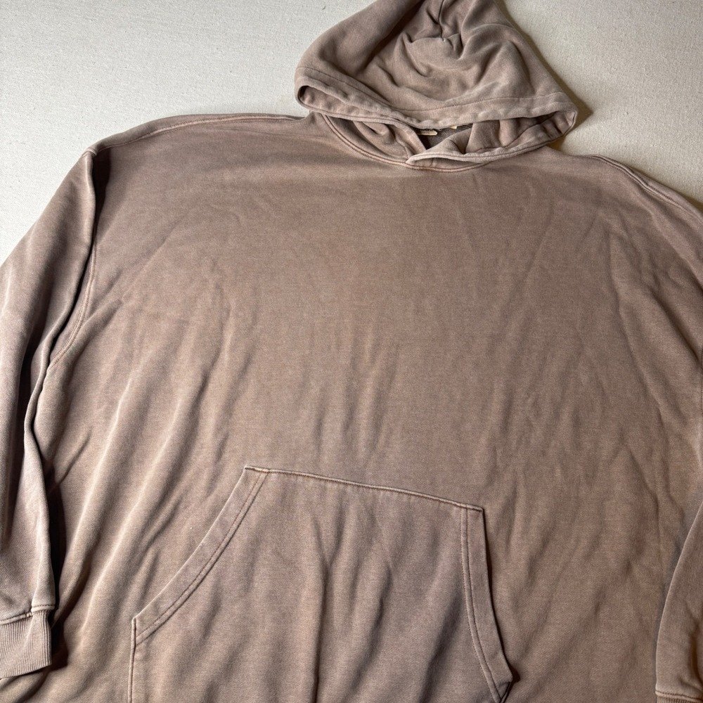 No Boundaries Mens 3XL Oversized Fit Hoodie Faded Brown Pullover Sweatshirt